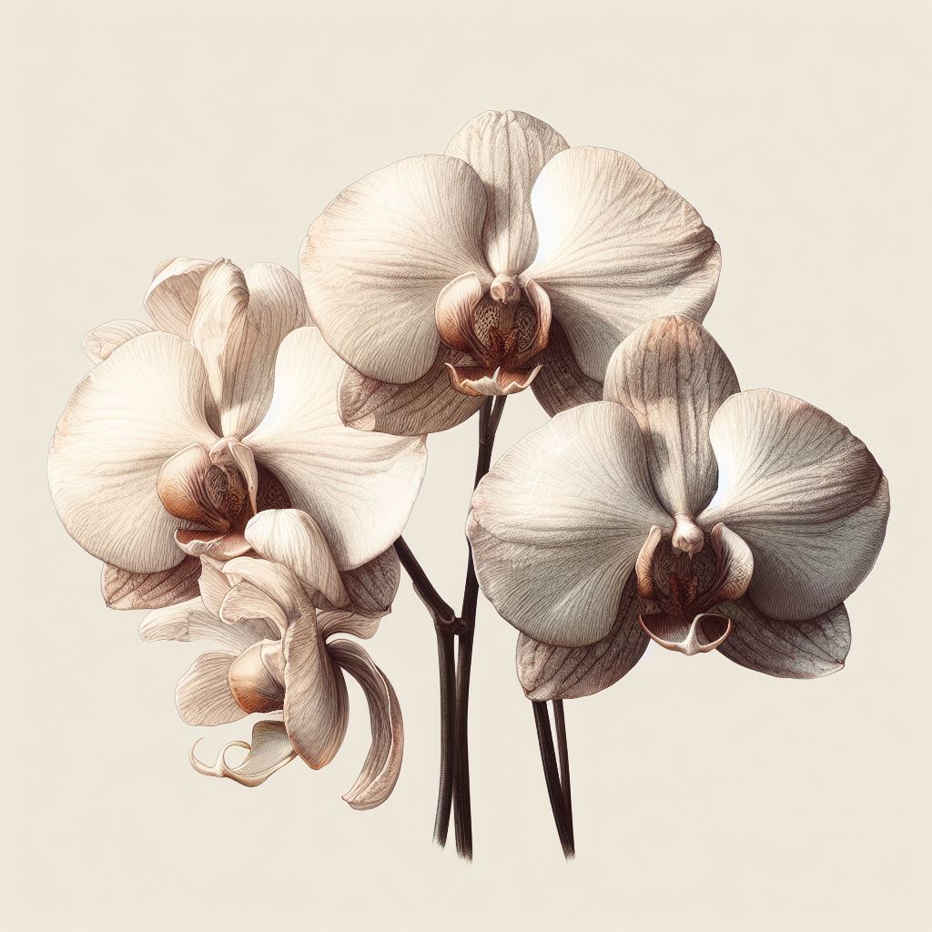 白い胡蝶蘭のドライフラワー